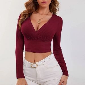 burgundy crossover top